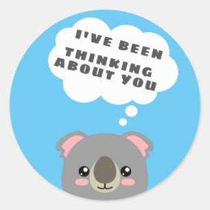 Thinking about you classic round sticker