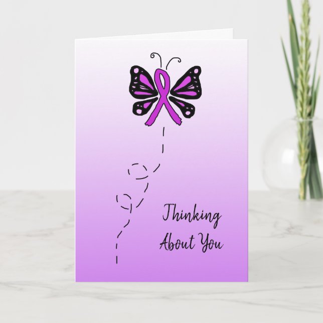 Thinking About You Fibromyalgia Butterfly Card (Front)