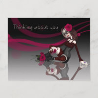Thinking About You - Gothic Rag Doll With Roses