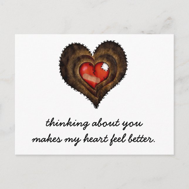 Thinking about you makes my heart feel better postcard (Front)