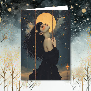 Thinking About you under the Same Moon Celestial Card