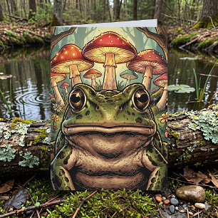 Thinking About You   Vintage Cottagecore Frog Card