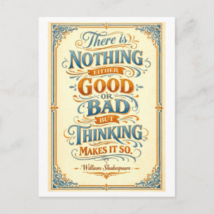"Thinking Makes It So" Shakespeare Postcard
