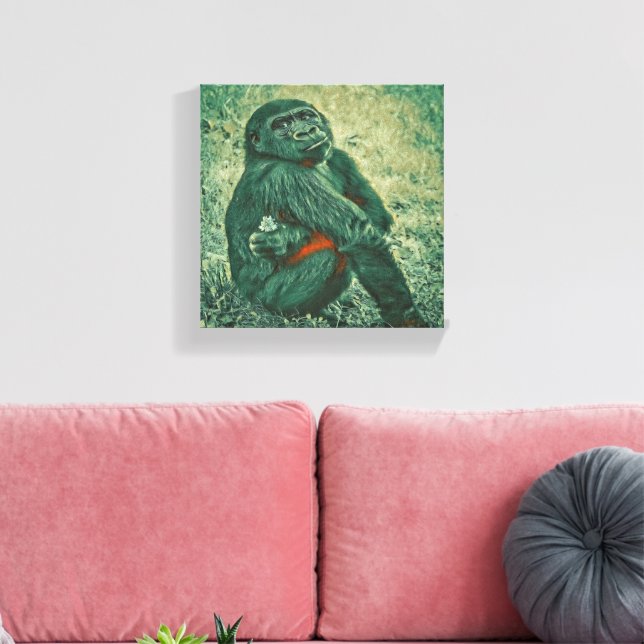 Thinking monkey canvas print (Insitu(LivingRoom))