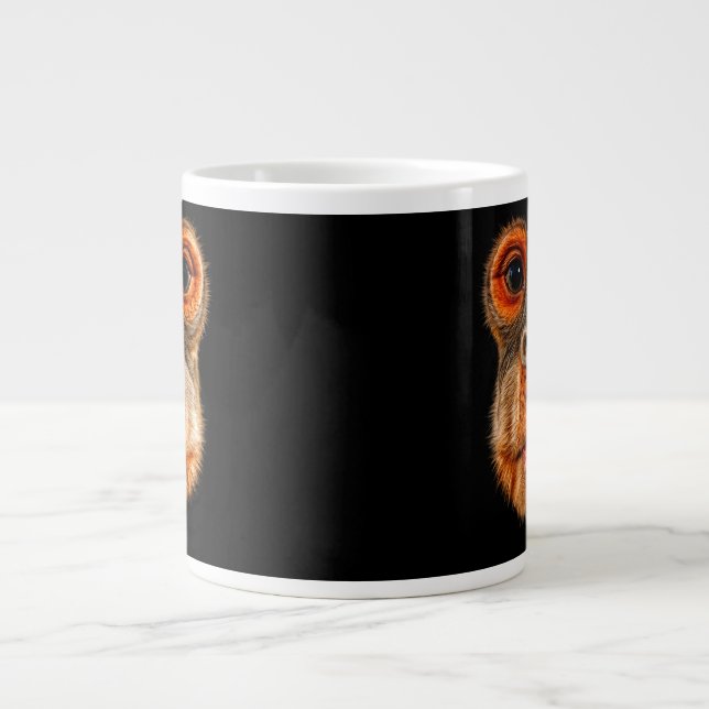 Thinking Monkey Meme Large Coffee Mug (Front)