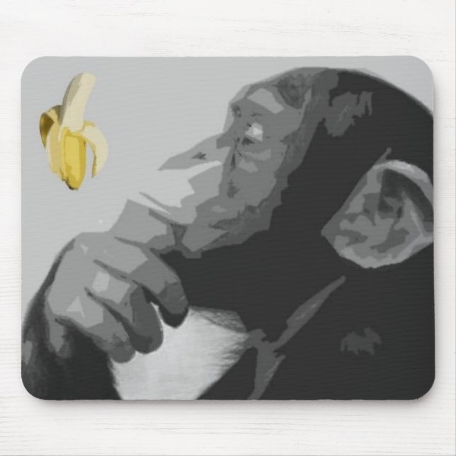 Thinking Monkey Mouse Pad (Front)