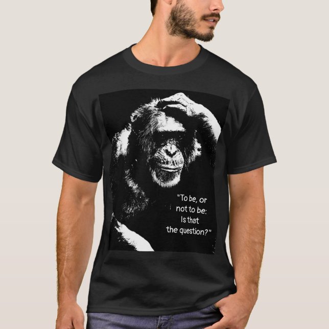 Thinking Monkey Shakespeare Quote Pop Art Men's T-Shirt (Front)