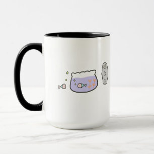 Thinking of Freedom Cute Fish Doodle Art Mug