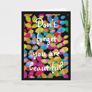 Thinking of Girlfriend with Colourful Leaves Card