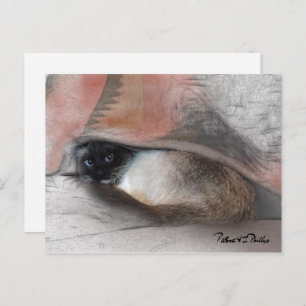 Thinking Of You Adorable Siamese Kitten Blanket Postcard