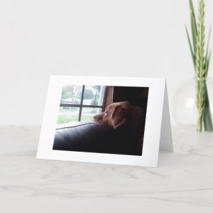 THINKING OF YOU AND MISSING YOU TOO-SAD PUPPY SAYS CARD
