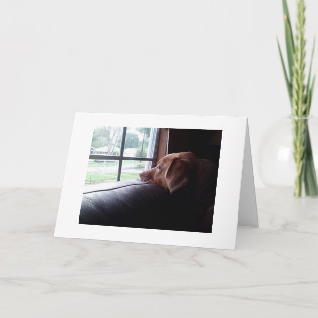 THINKING OF YOU AND MISSING YOU TOO-SAD PUPPY SAYS CARD (Front)