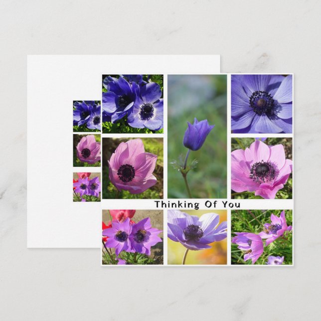 Thinking of You Anemone Photo Collage Save The Date (Front/Back)