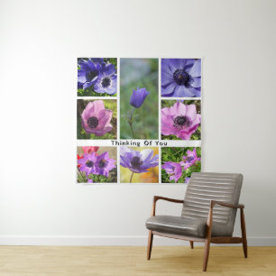Thinking of You Anemone Photo Collage Tapestry