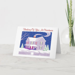 Thinking Of You At Christmas Holiday Card