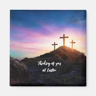 Thinking of you at Easter editable text Magnet