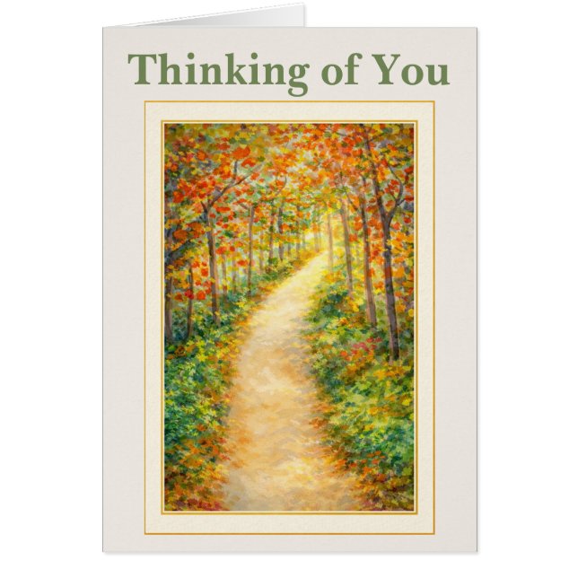 Thinking of You Autumn Forest Path (Front)