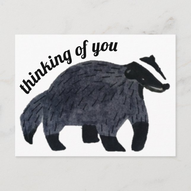 Thinking of You Badger Postcard (Front)