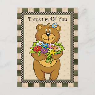 Thinking Of You Bear postcard