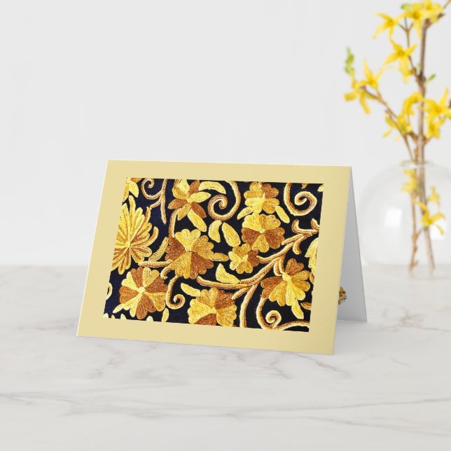 Thinking Of You Bilingual Greeting Card (Yellow Flower)