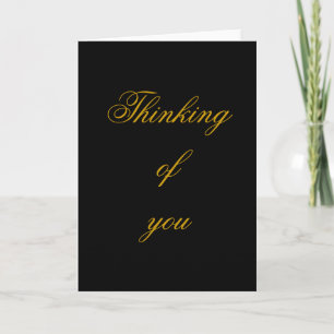 Thinking of you, black and gold elegant card
