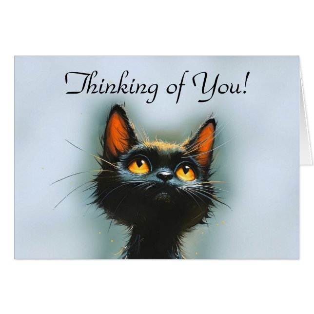 Thinking of You Black Cat (Front Horizontal)