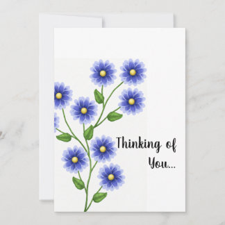 Thinking of You - Blue Flower Invitation