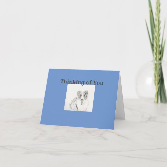 Thinking of You Border Collie Card (Front)