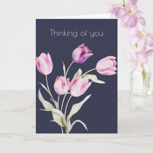 Thinking of You Botanical Tulip Flower Boho Card