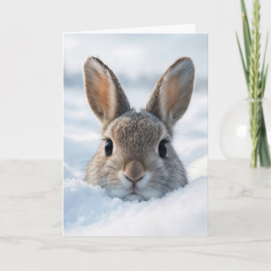 Thinking of You Bunny In a Deep Snowdrift Card