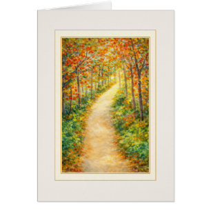 Thinking of You Card   Autumn Path Art Note Card