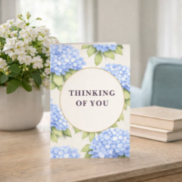 Thinking of You Card | Blue Hydrangea Flowers