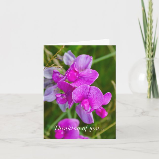 Thinking Of You Card - Purple Orchids (Front)
