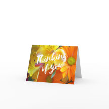 Thinking of You Card - yellow and orange