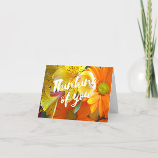 Thinking of You Card - yellow and orange