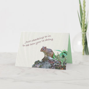 Thinking of You Chipmunk on Rock Card