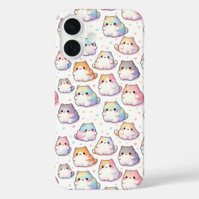 Thinking Of You Chubby Cartoon Cats Case-Mate iPhone Case (Back)