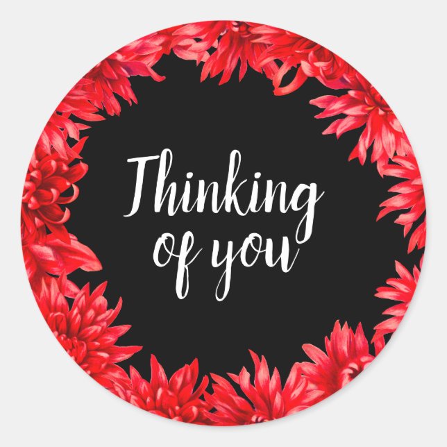 Thinking of you classic round sticker (Front)