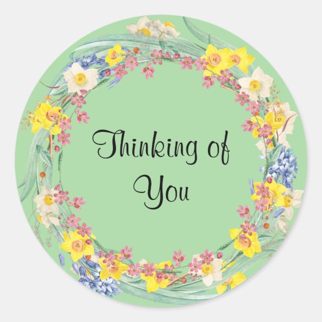 Thinking of You Classic Round Sticker (Front)