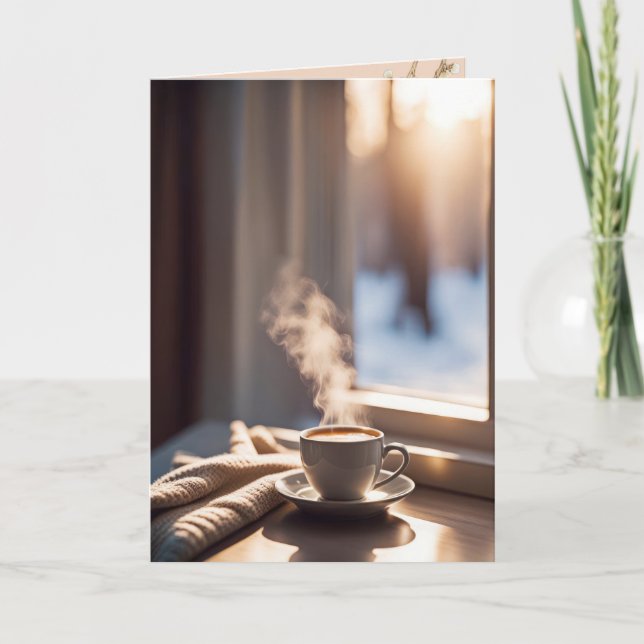 Thinking Of You Coffee By Window Card (Front)