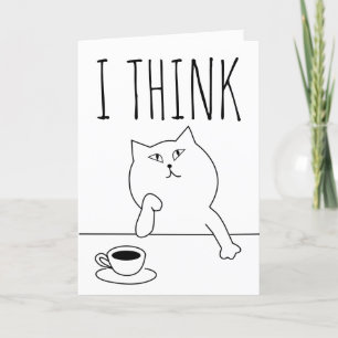 THINKING OF YOU COFFEE CAT GREETING CARDS