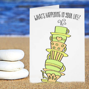 Thinking of You Colourful Cup Stack Greeting Card