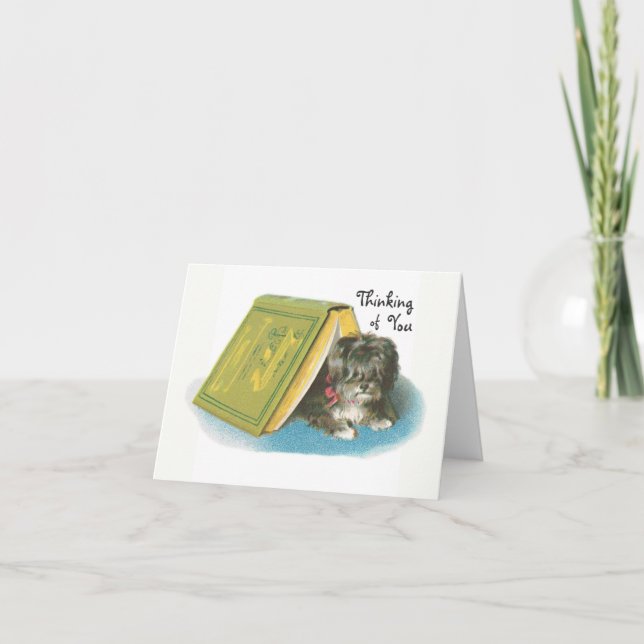 Thinking of You - Cute Yorkshire Terrier Yorkie Card (Front)