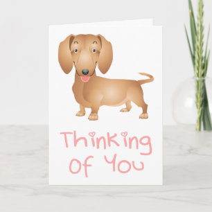 Thinking of You Dachshund Puppy Dog Note Card