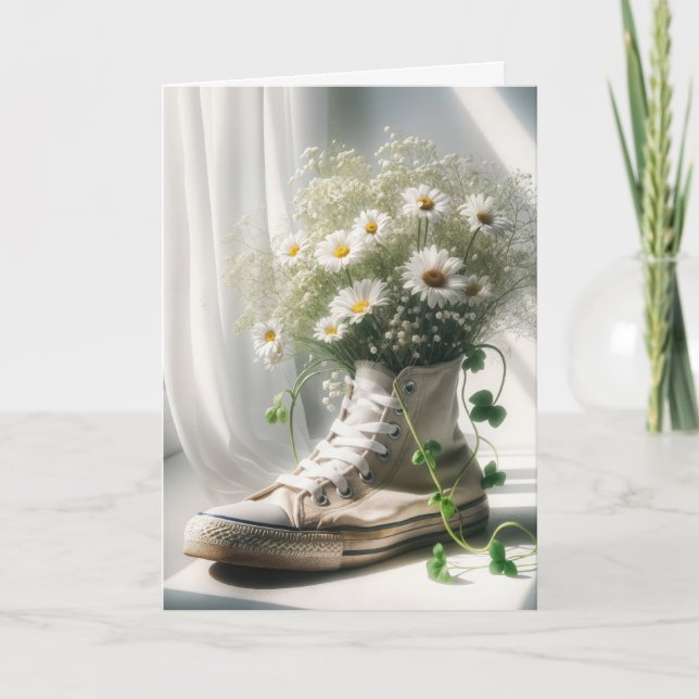 Thinking of You Daisies In a Sneaker Card (Front)
