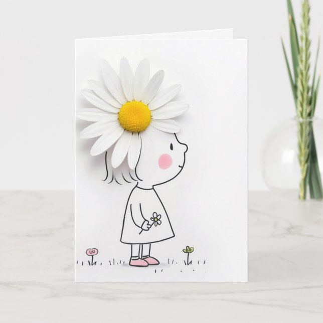 Thinking of You Daisy Hair Card (Front)