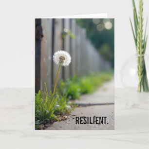 Thinking of You Dandelion Growing In a Sidewalk Card