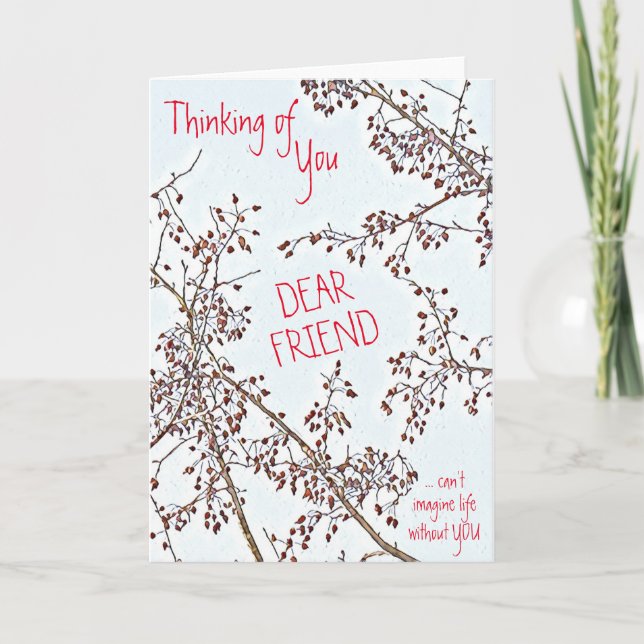 Thinking of You-Dear Friend Winter Crab Apple Card (Front)