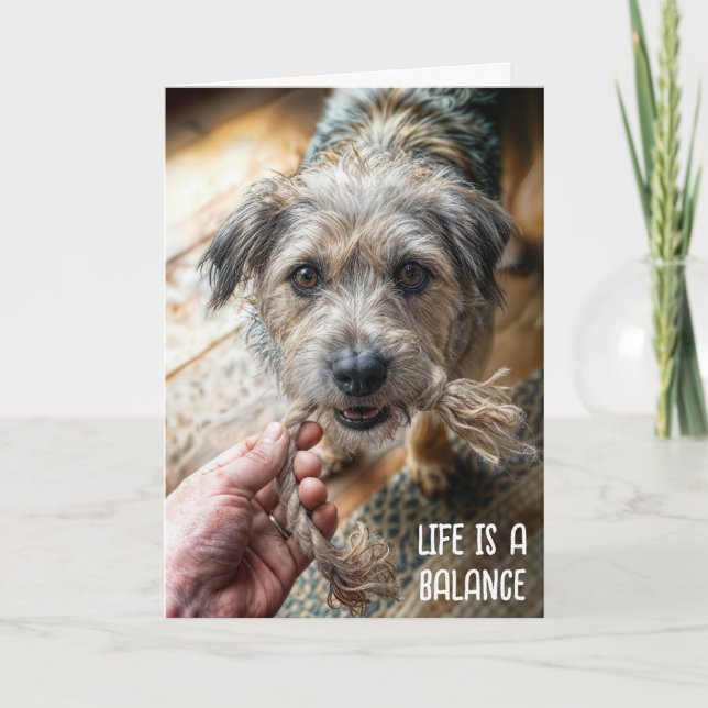Thinking of You Dog Tug of War Card (Front)