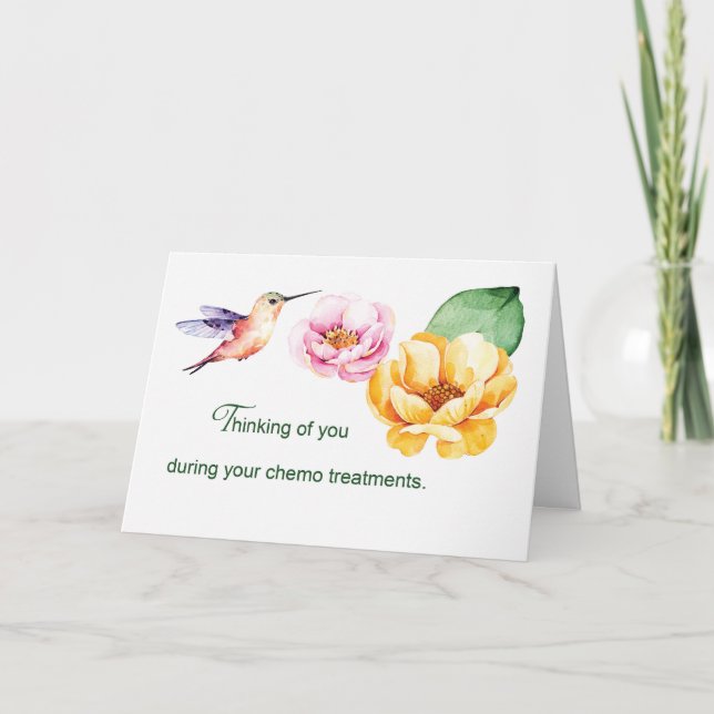 Thinking of You During Chemo Treatments Flowers Card (Front)